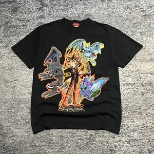 Yu-Gi-Oh T Shirt Youth Medium Black Vintage 90s Anime Cartoon‎